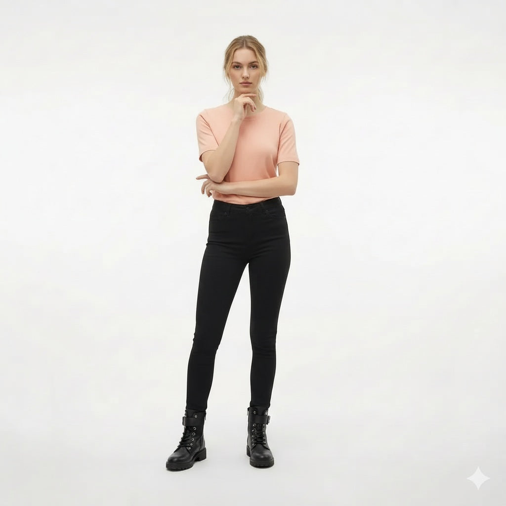 Women Solid Round Neck T-Shirt