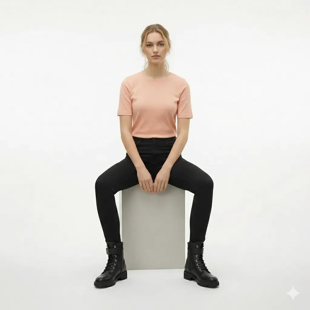 Women Solid Round Neck T-Shirt