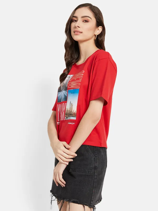 New York Typographic Print T-Shirt