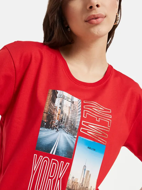New York Typographic Print T-Shirt