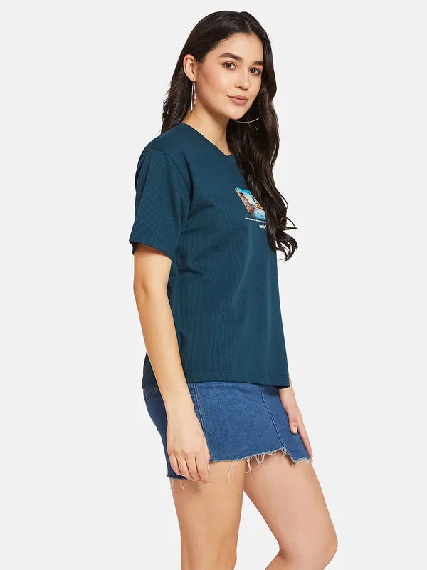 Mettle Round Neck Graphic Printed Cotton T-Shirt