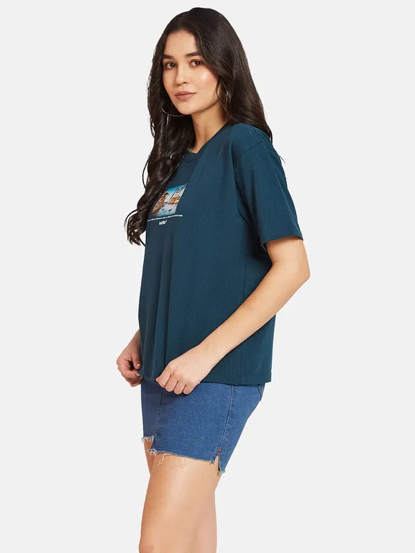 Mettle Round Neck Graphic Printed Cotton T-Shirt