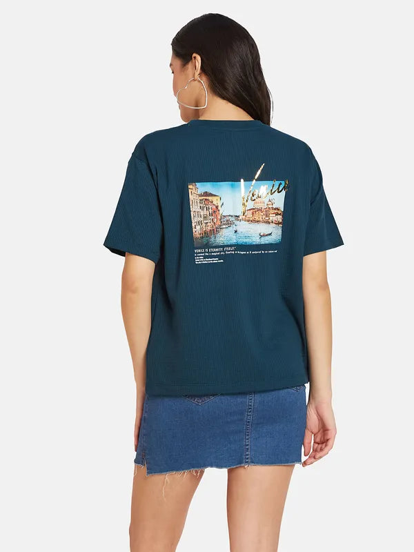 Mettle Round Neck Graphic Printed Cotton T-Shirt