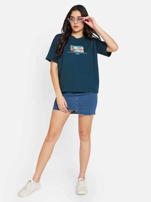 Mettle Round Neck Graphic Printed Cotton T-Shirt