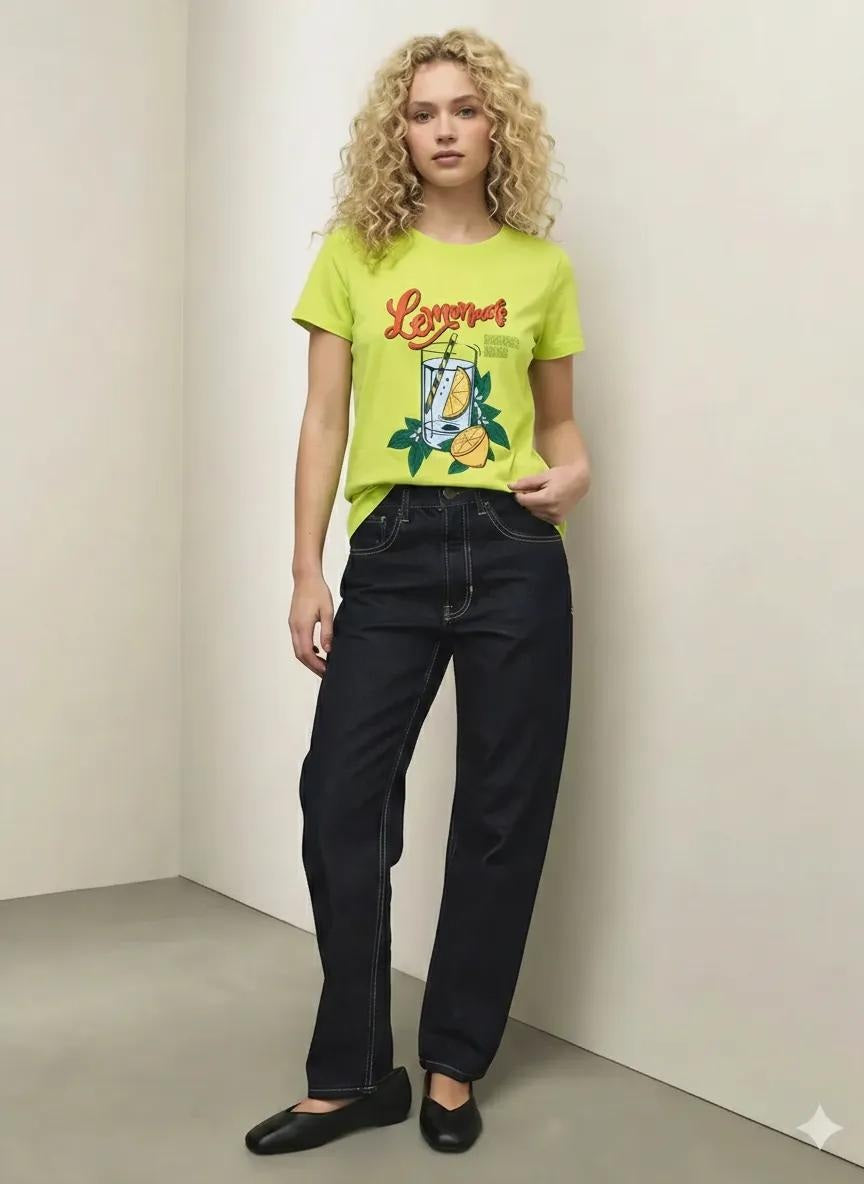 Women Printed Round Neck T-Shirt