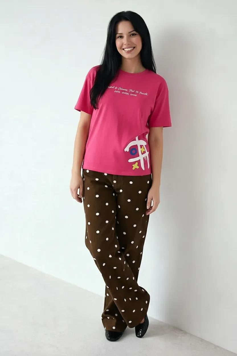 Women Printed Round Neck T-Shirt