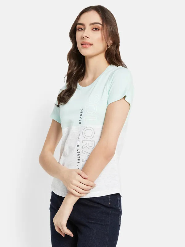 Cut And Sew Typographic Print T-Shirt