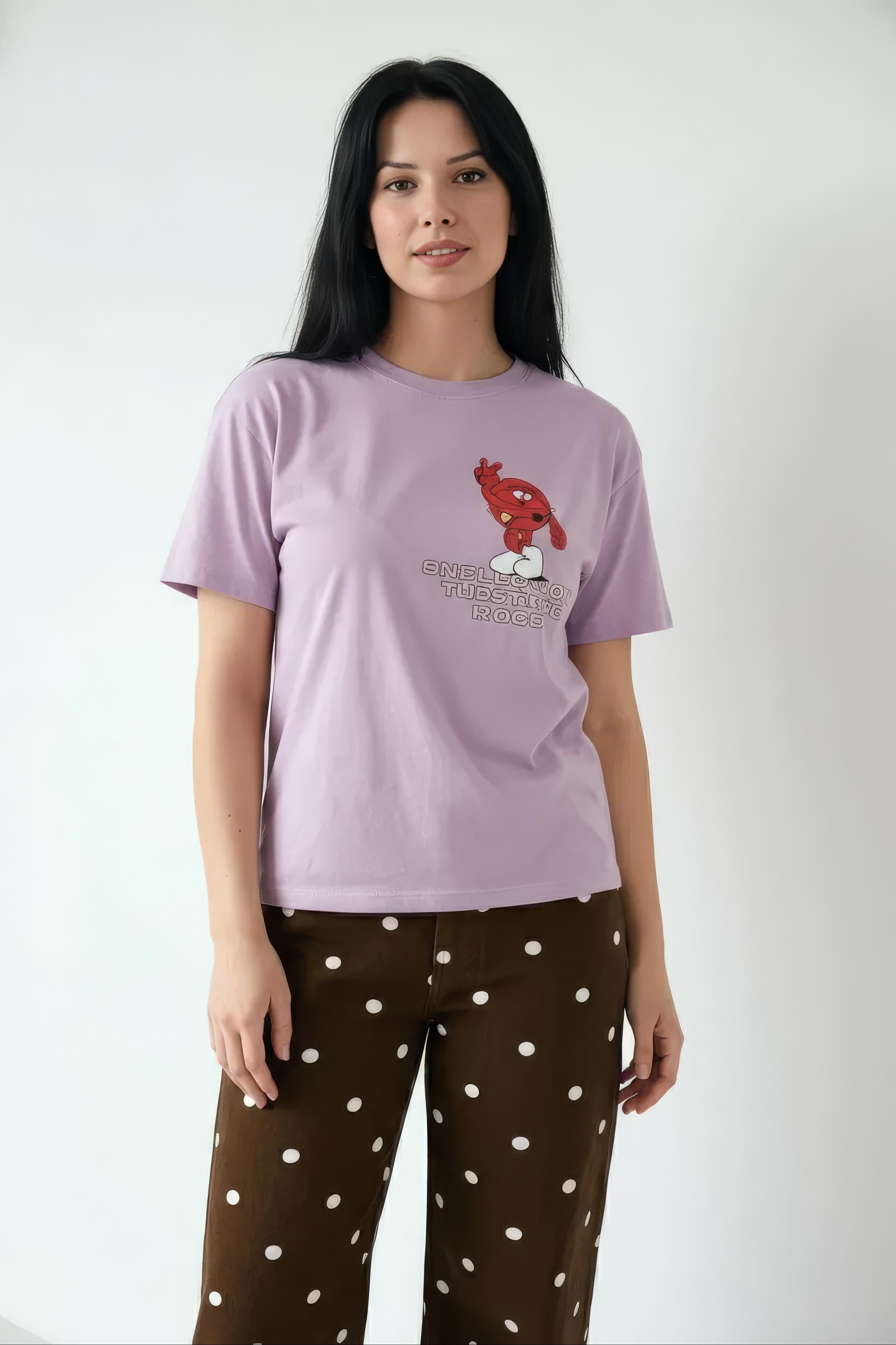 Women Printed Round Neck T-Shirt