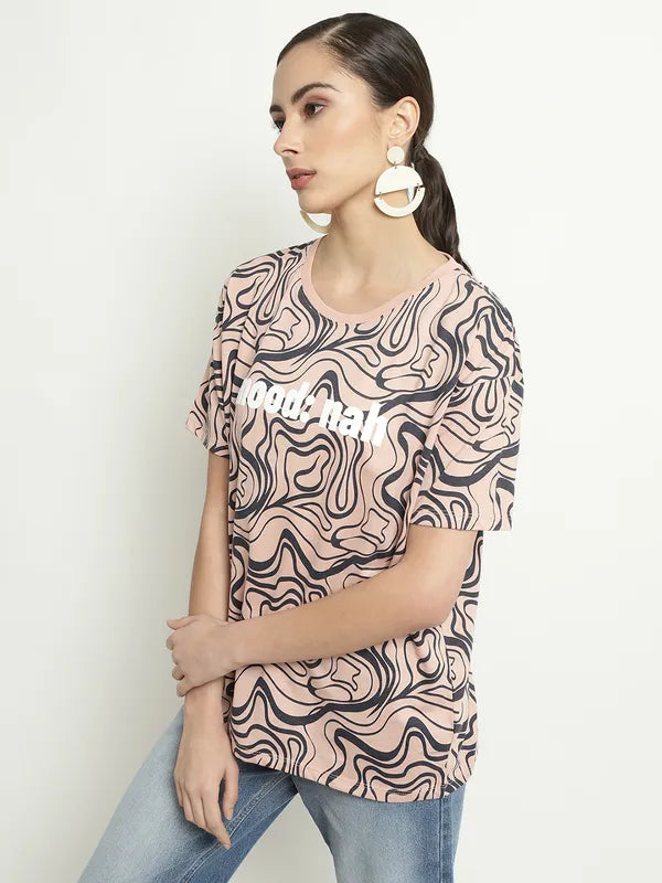 Mettle Abstract Printed Cotton T-Shirt