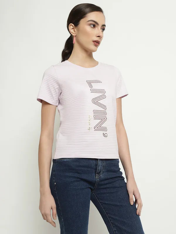 Mettle Typography Printed Round Neck Cotton T-Shirt