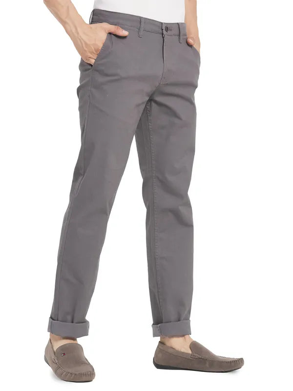 Octave Men Grey Cotton Chinos Trouser