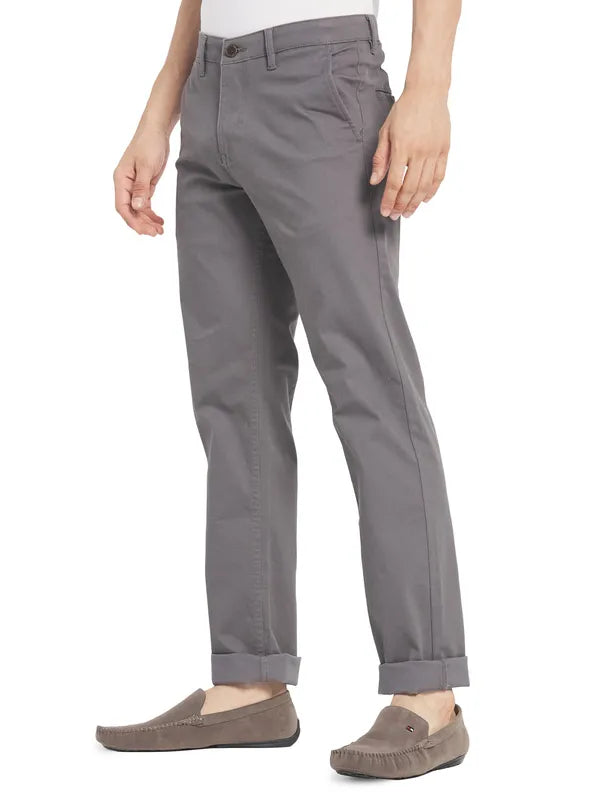 Octave Men Grey Cotton Chinos Trouser