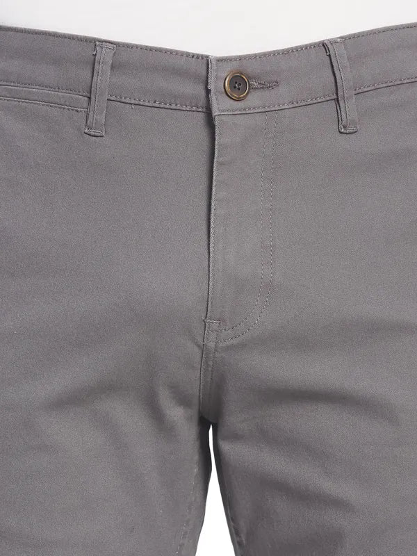 Octave Men Grey Cotton Chinos Trouser