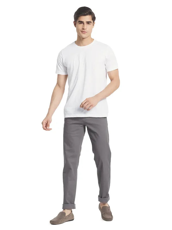 Octave Men Grey Cotton Chinos Trouser