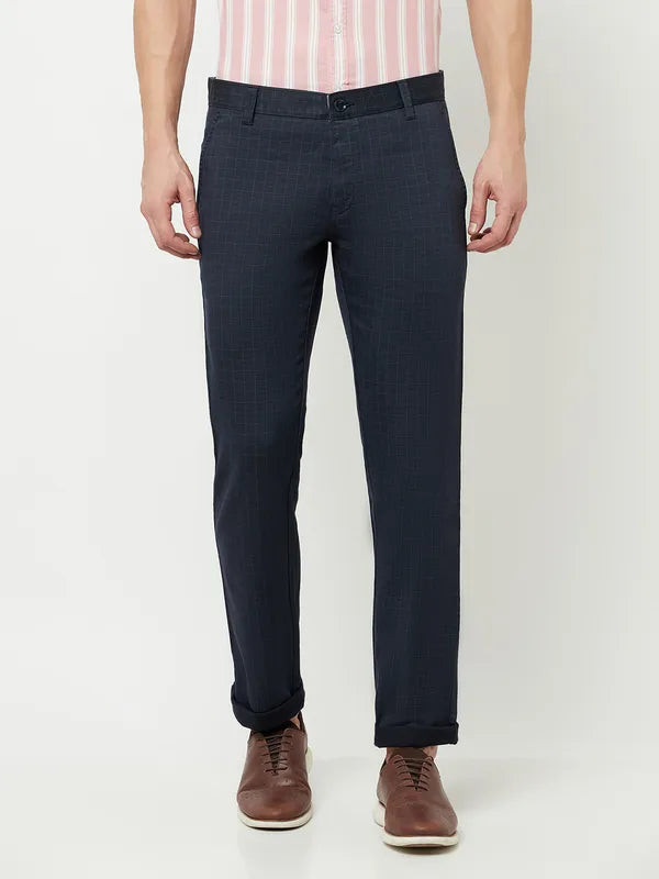 Octave Men Navy Blue Trousers