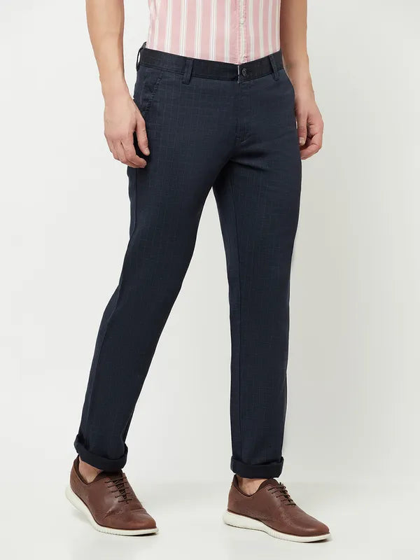 Octave Men Navy Blue Trousers
