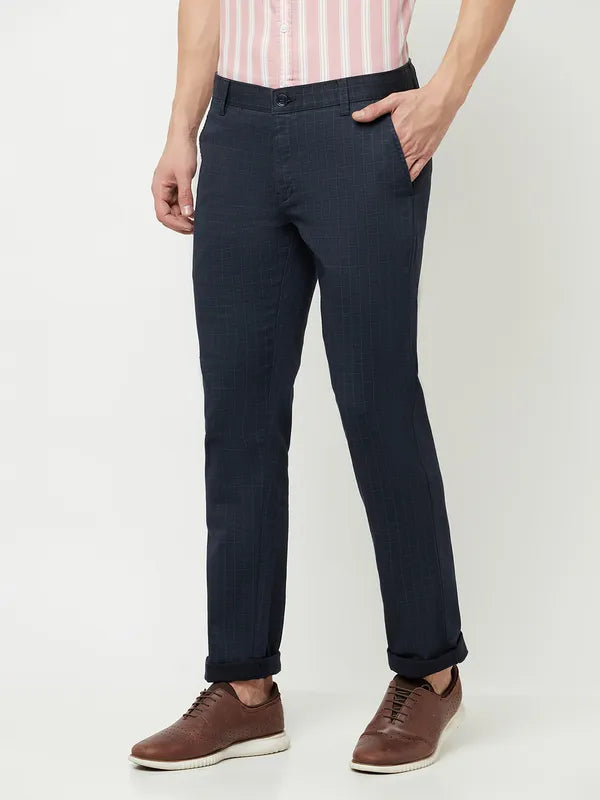 Octave Men Navy Blue Trousers