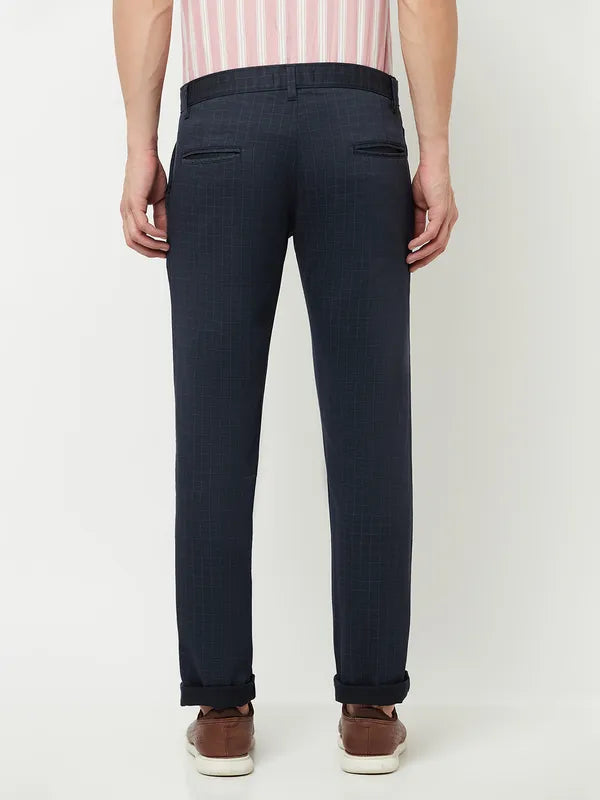 Octave Men Navy Blue Trousers