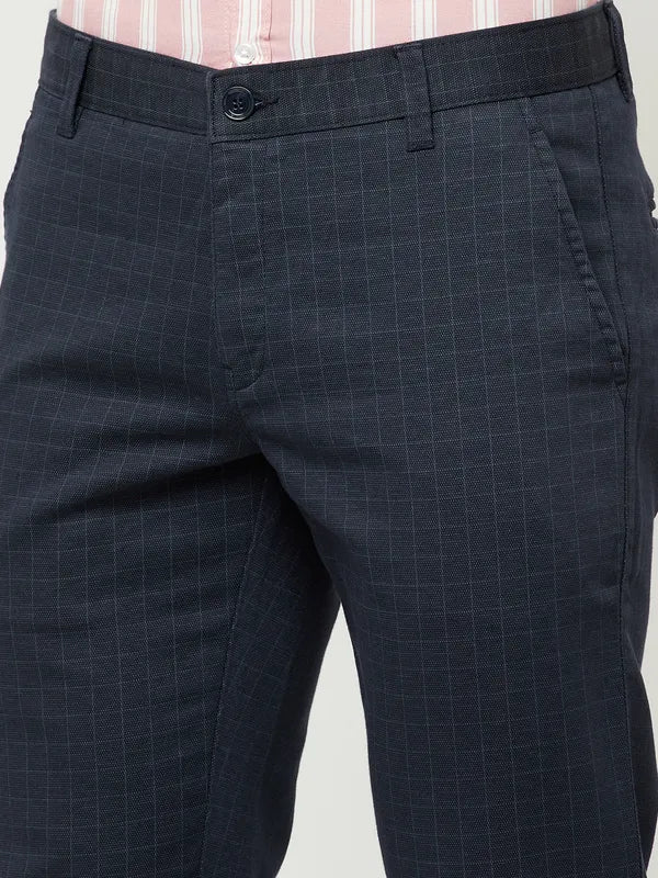 Octave Men Navy Blue Trousers