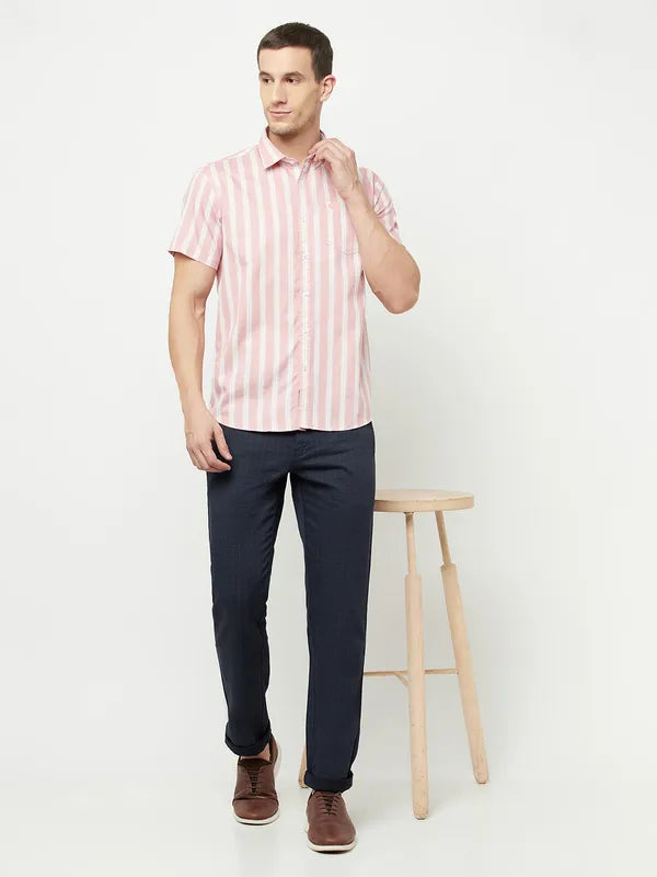 Octave Men Navy Blue Trousers
