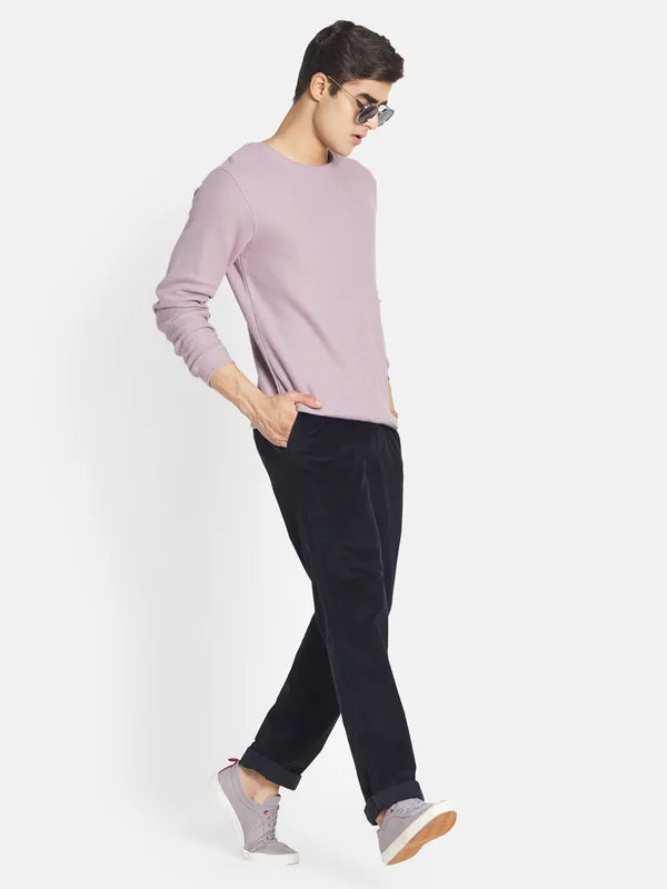 Octave Men Navy Blue Trousers