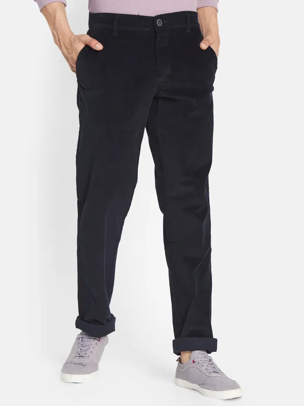 Octave Men Navy Blue Trousers