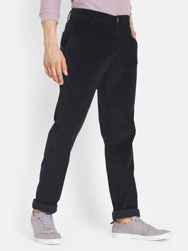 Octave Men Navy Blue Trousers