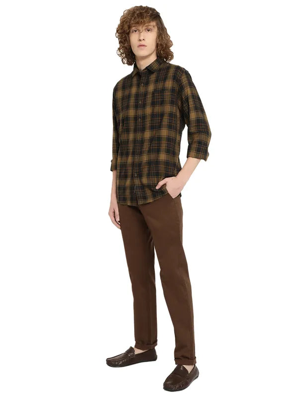 Octave Men Cotton Mid-Rise Trousers