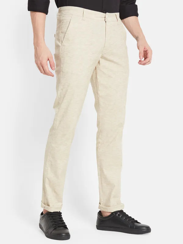 Men Khaki Casual Trouser