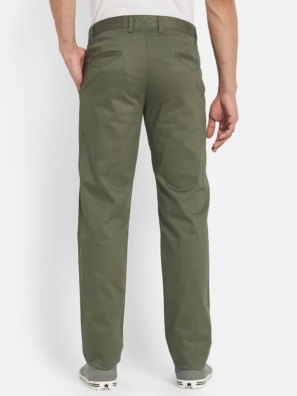 Men Olive Green Casual Trouser