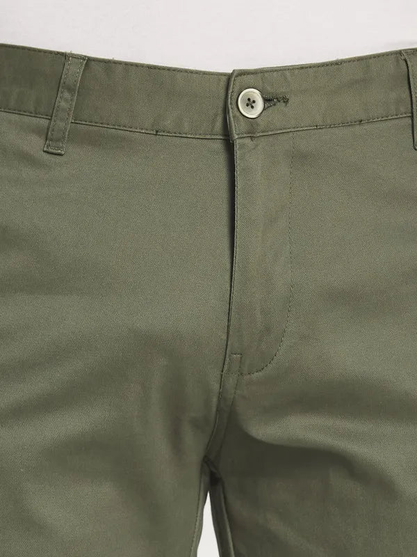 Men Olive Green Casual Trouser