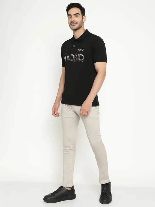Octave Men Mid-Rise Plain Flat-Front Cotton Regular Trousers