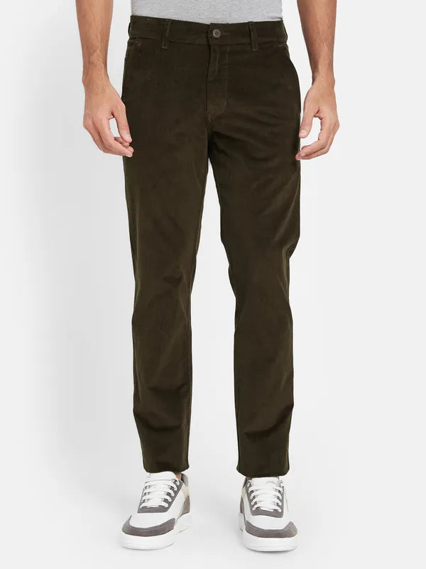 Octave Men Mid-Rise Cotton Trousers
