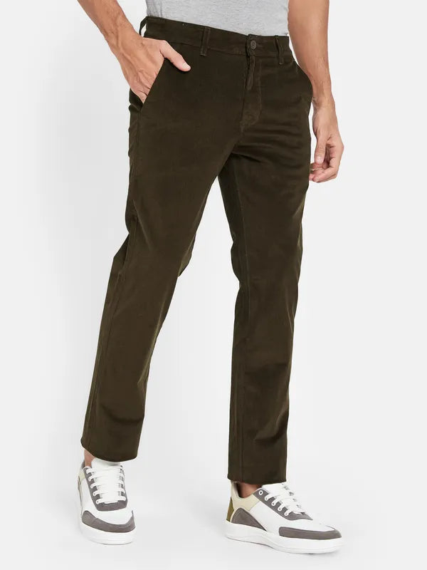 Octave Men Mid-Rise Cotton Trousers