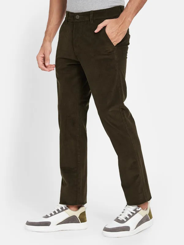Octave Men Mid-Rise Cotton Trousers