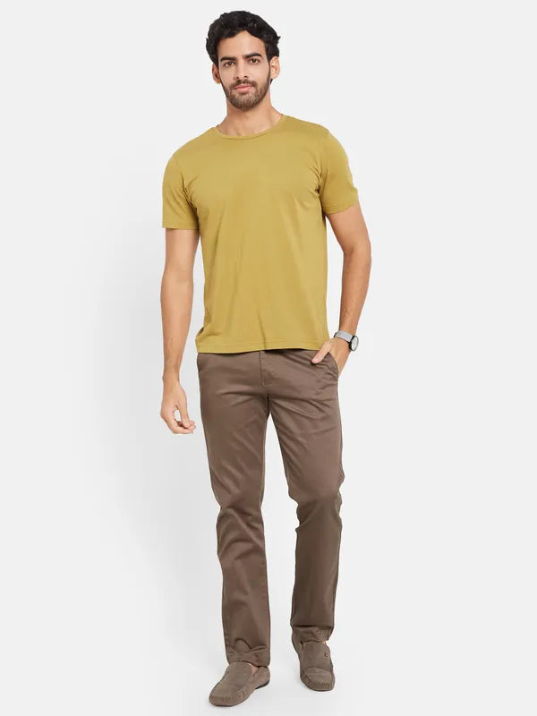 Octave Men Brown Chinos Trousers