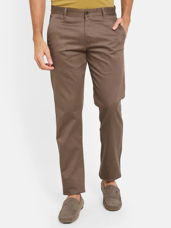 Octave Men Brown Chinos Trousers