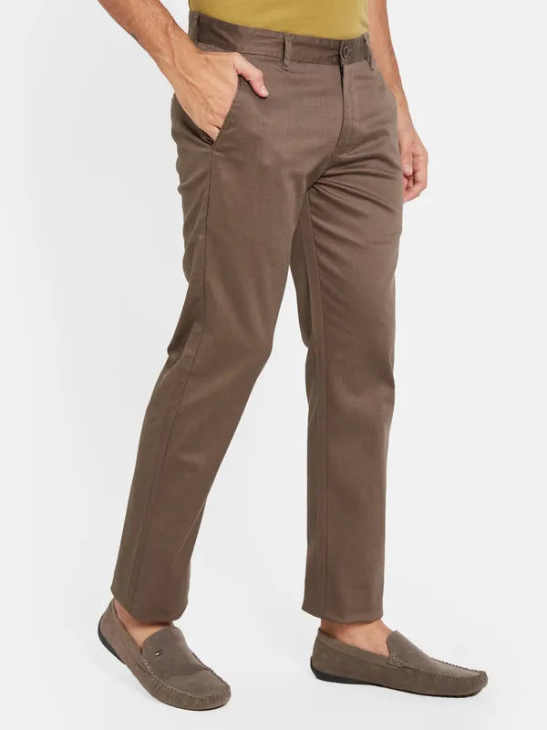Octave Men Brown Chinos Trousers
