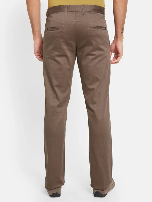 Octave Men Brown Chinos Trousers