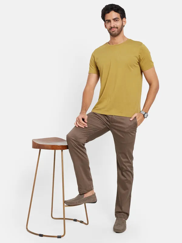 Octave Men Brown Chinos Trousers