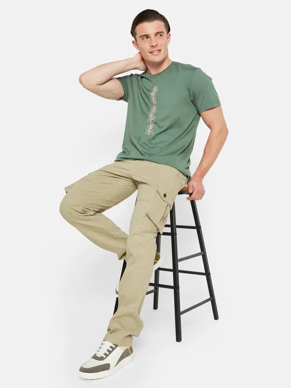 Octave Men Mid Rise Cotton Cargos