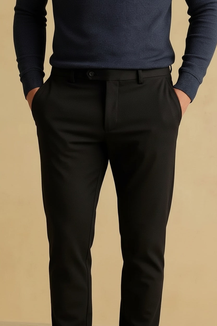 Men Trousers Solid Trousers