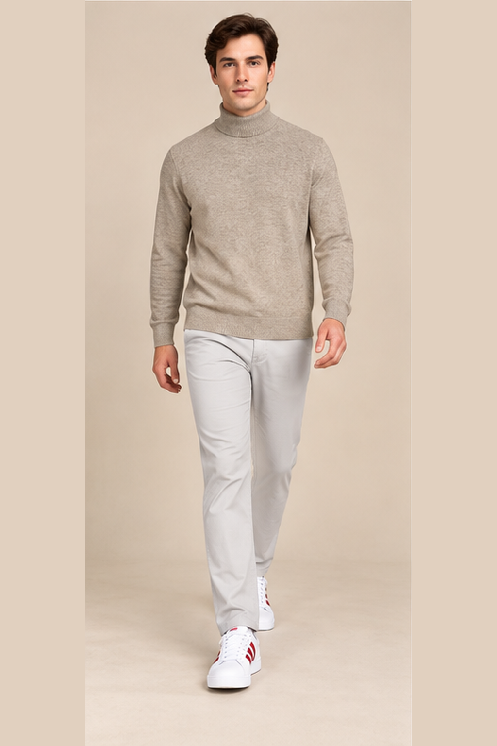 Men’s Dobby Light Grey Straight Fit Trouser | Smart Casual & Everyday Wear