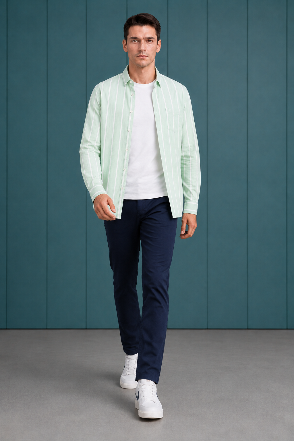 Men’s Navy Woven Regular Fit Trouser | Solid Formal Casual Full-Length Pants