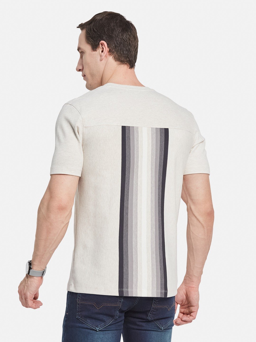 Octave Men Striped T-shirt