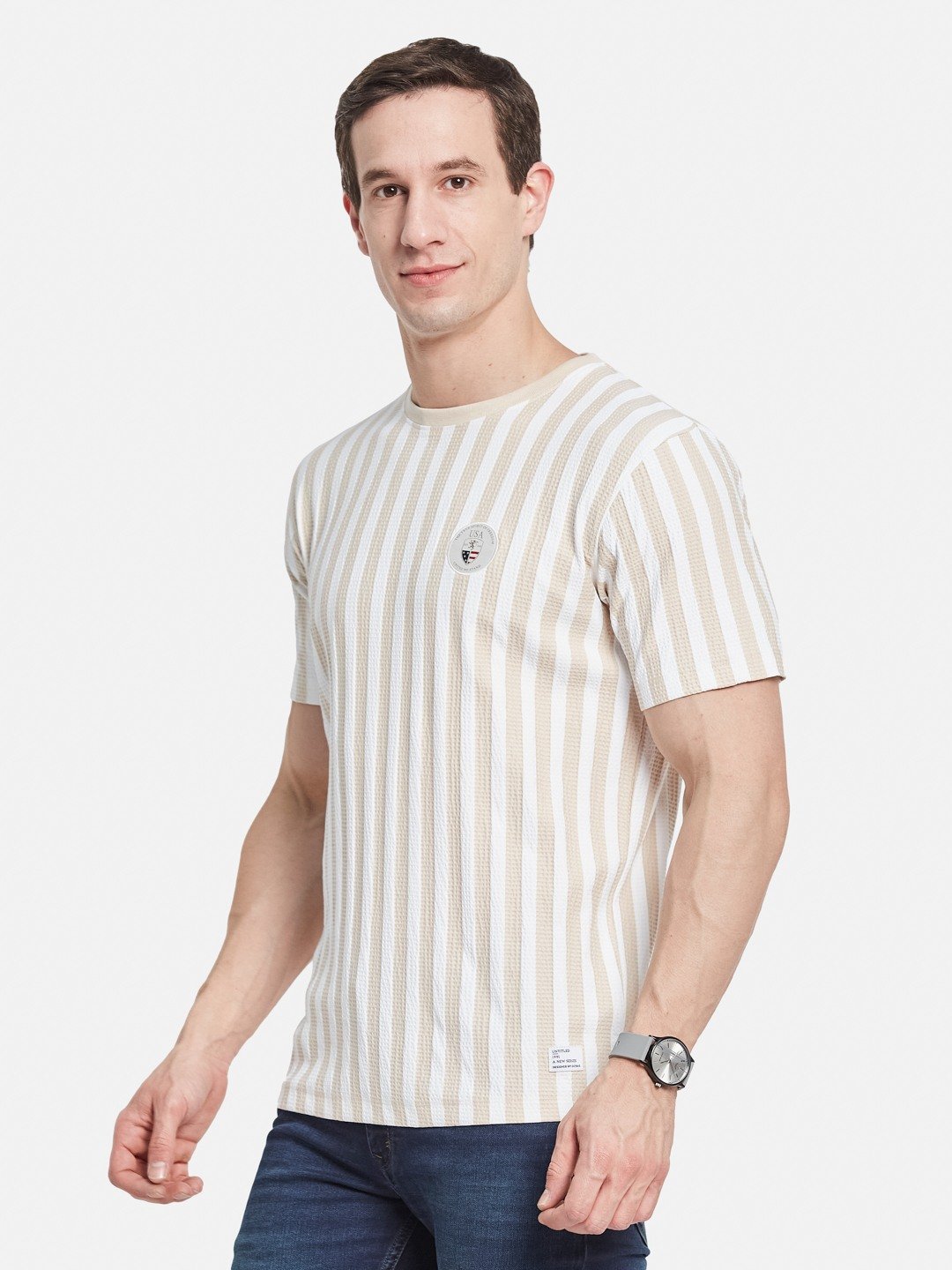 Octave Men Striped T-shirt