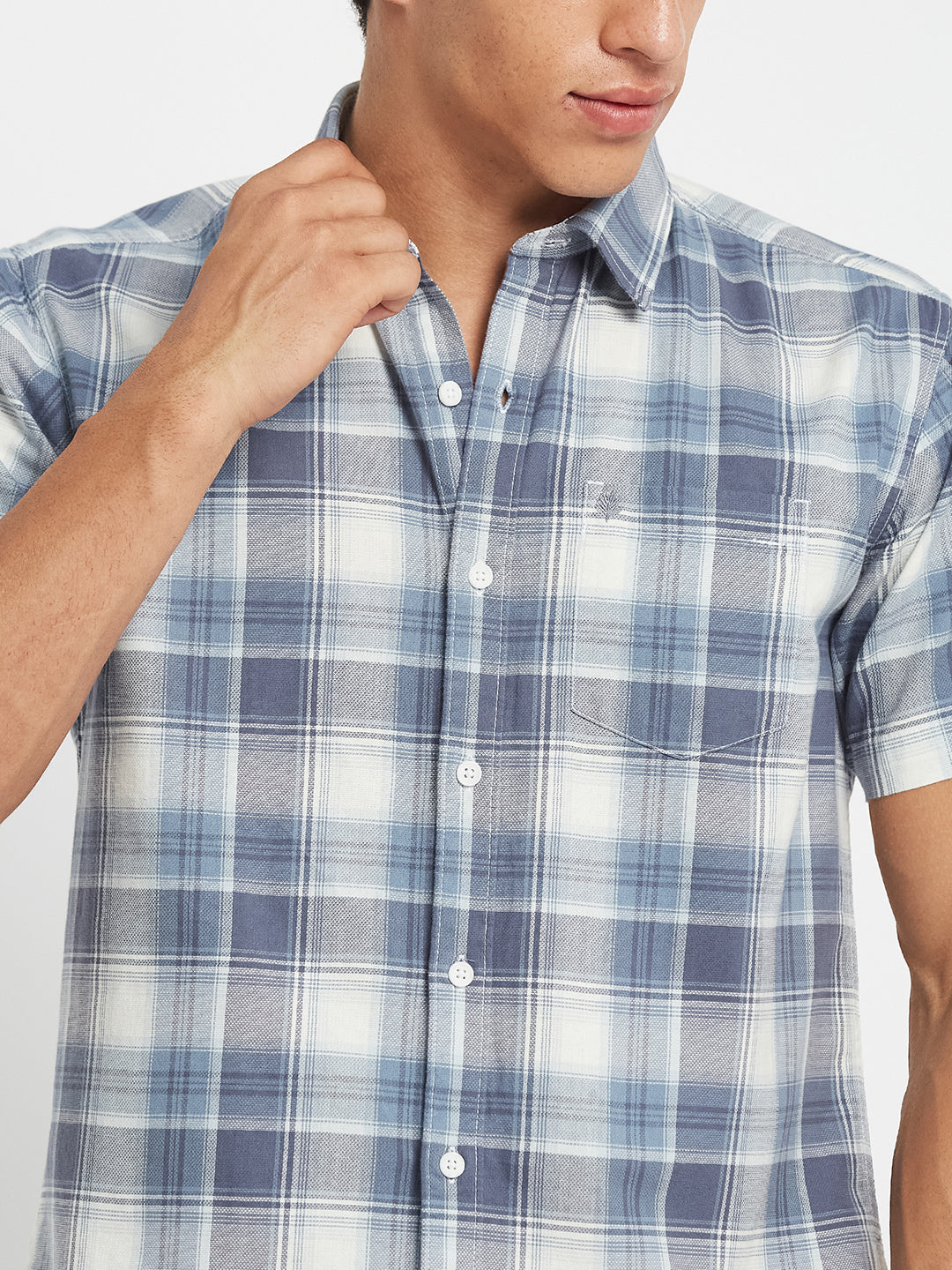 METTLE SS25 Striped Cotton Spread Collar Casual Shirt