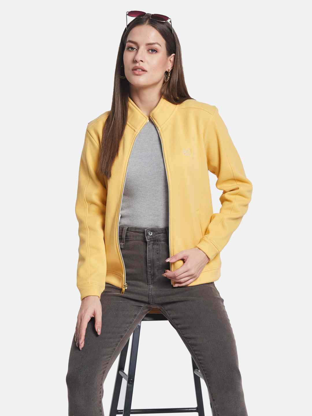 METTLE Women Mock Collar Sweatshirt