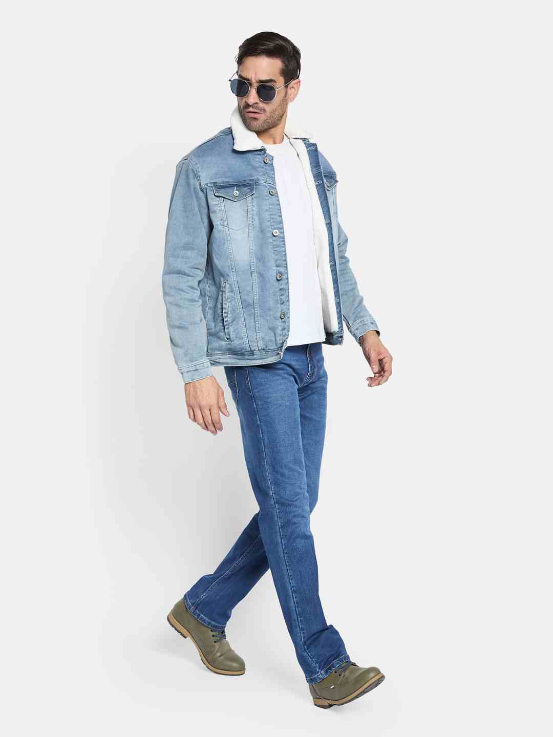 Octave Men Straight Fit Mid-Rise Light Fade Stretchable Jeans