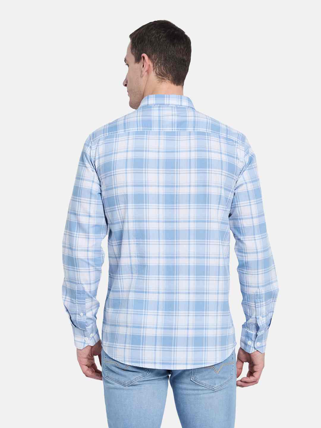 METTLE Men Opaque Checked Casual Shirt